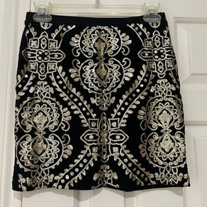 Interi Sequin gold and black mini skirt size small